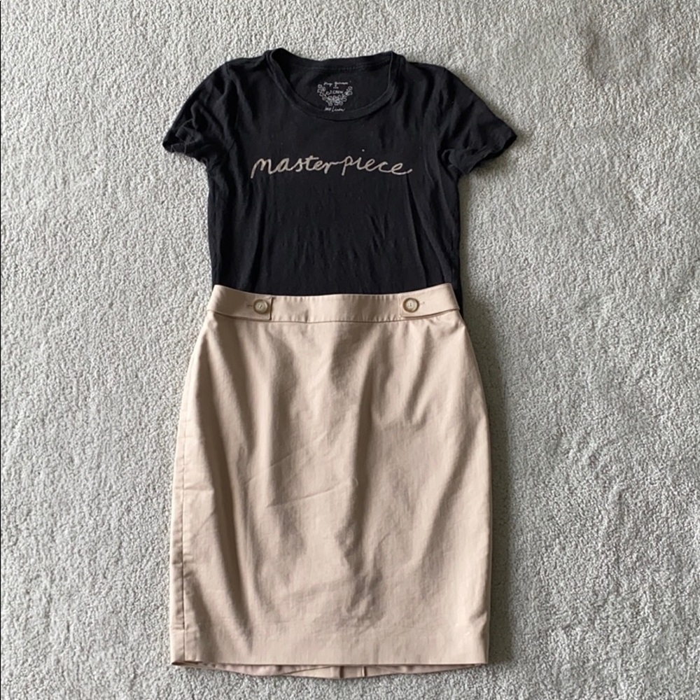 Ann Taylor Beige Petite Pencil Skirt - Size 6P